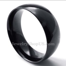 8Mm Black Titanium Smooth Ring