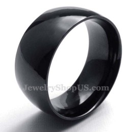 10Mm Black Titanium Smooth Ring
