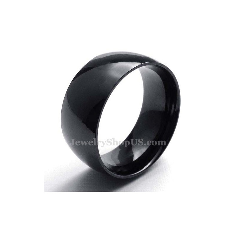 10Mm Black Titanium Smooth Ring 10Mm Black Titanium Smooth Ring