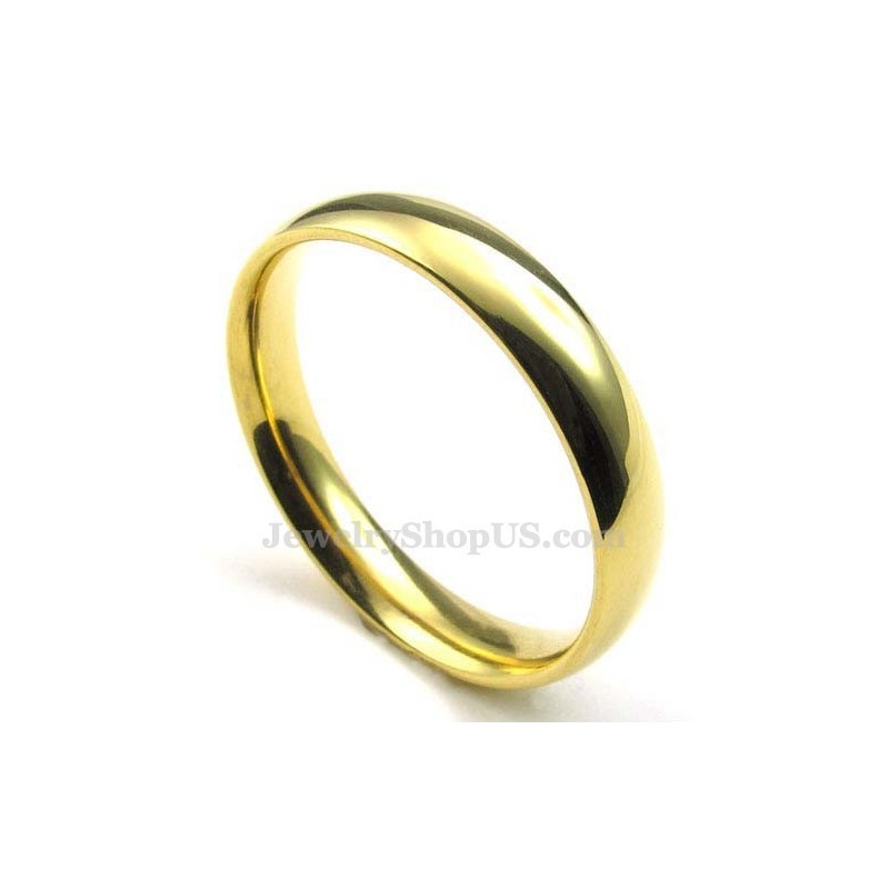 4Mm Gold Titanium Round Ring 4Mm Gold Titanium Round Ring