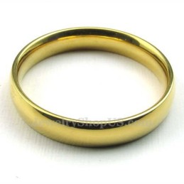 4Mm Gold Titanium Round Ring