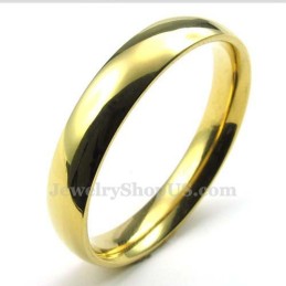 4Mm Gold Titanium Round Ring
