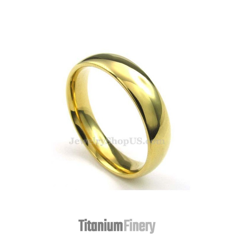 5Mm Gold Titanium Round Ring 5Mm Gold Titanium Round Ring