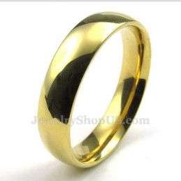 5Mm Gold Titanium Round Ring