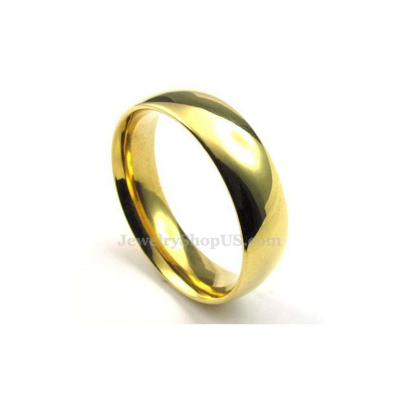 6Mm Gold Titanium Round Ring 6Mm Gold Titanium Round Ring