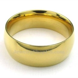 8Mm Gold Titanium Round Ring