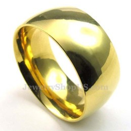 10Mm Gold Titanium Round Ring