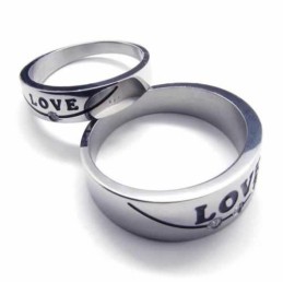 Love Diamond Set 5Mm Titanium Inlaid Court Band Ring
