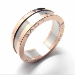 6Mm Titanium & Gold Court Band Ring
