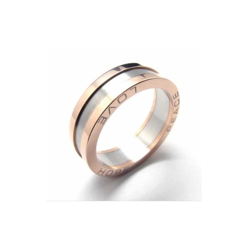 6Mm Titanium & Gold Court Band Ring