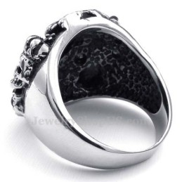 Titanium Skull Ring With Red Zircon