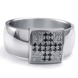Titanium Ring With White Zircon