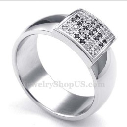 Titanium Ring With White Zircon