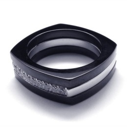 8Mm Diamond Unisex Titanium Band Ring