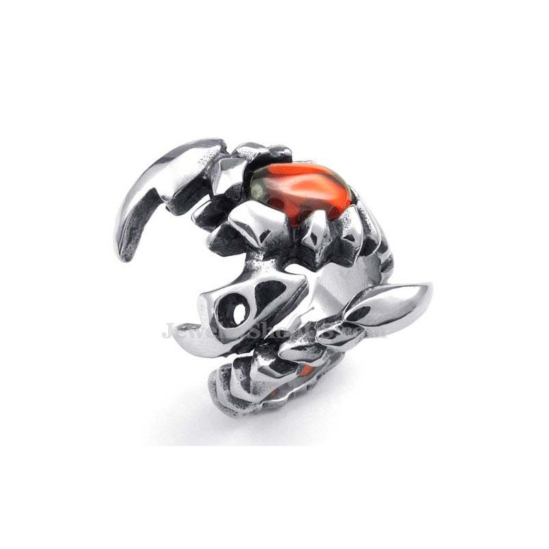 Titanium Scorpion Ring With Red Zircon Titanium Scorpion Ring With Red Zircon