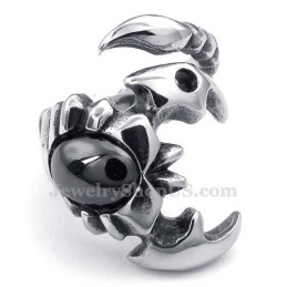 Titanium Scorpion Ring With Black Zircon