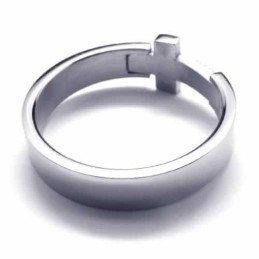 8Mm Cross Diamond Unisex Titanium Band Ring