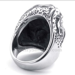 Titanium Skull Ring With Blue Zircon
