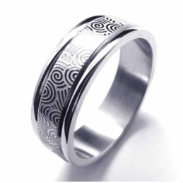 Titanium 6Mm Two Grooved Band Ring