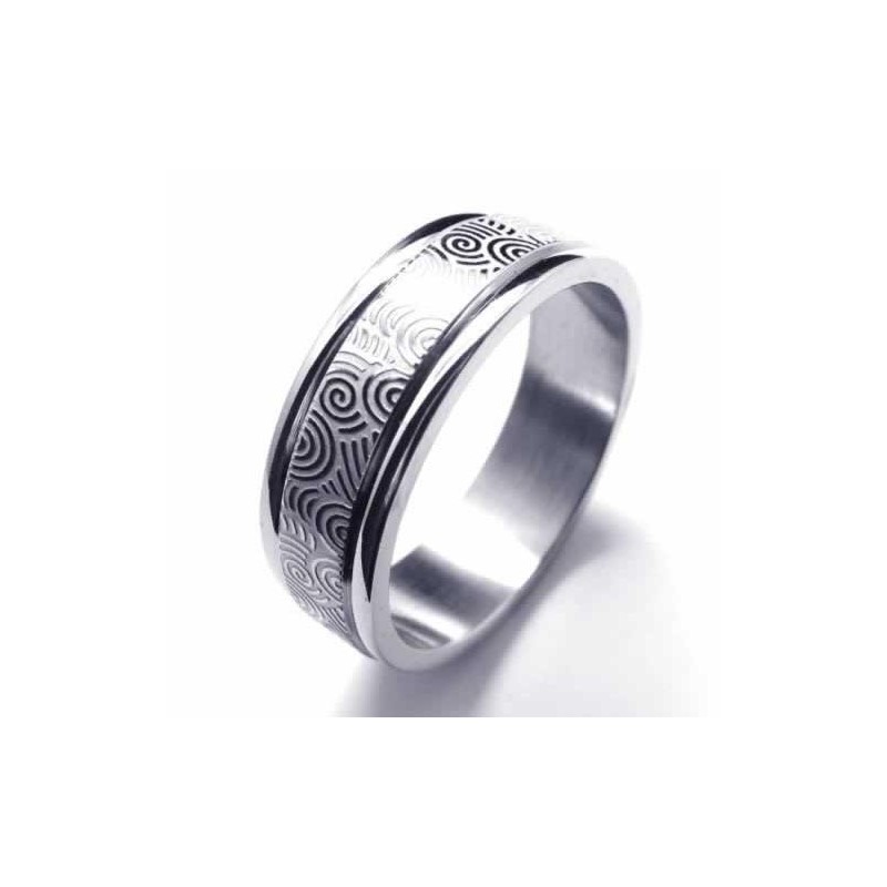 Titanium 6Mm Two Grooved Band Ring