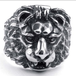 Titanium Lion Head Ring
