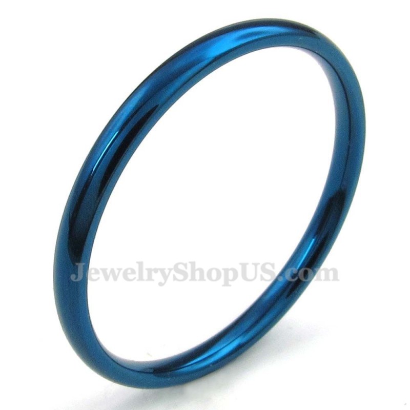 2Mm Titanium Round Blue Ring 2Mm Titanium Round Blue Ring