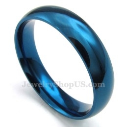 5Mm Titanium Round Blue Ring