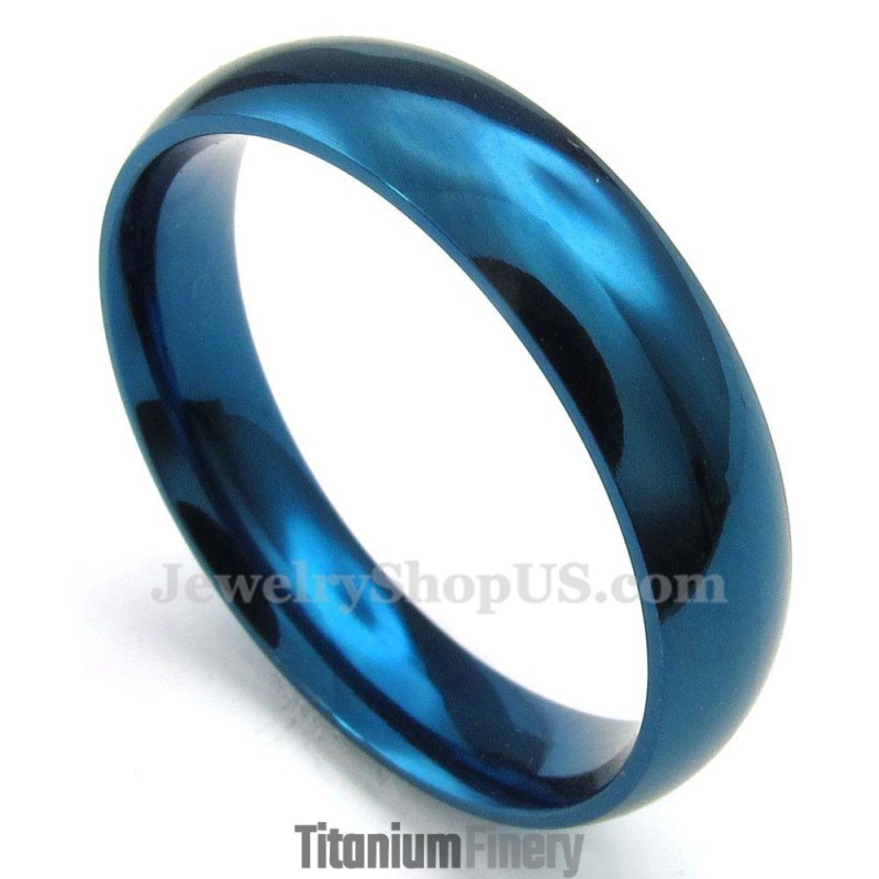 5Mm Titanium Round Blue Ring 5Mm Titanium Round Blue Ring
