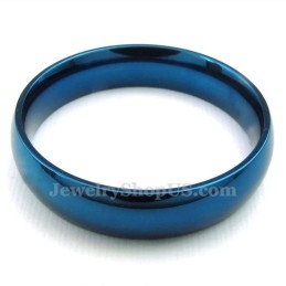 5Mm Titanium Round Blue Ring