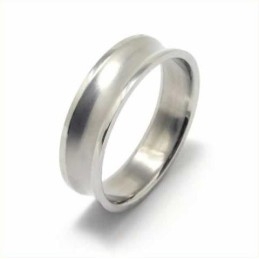 Concaved 6Mm Titanium Ring
