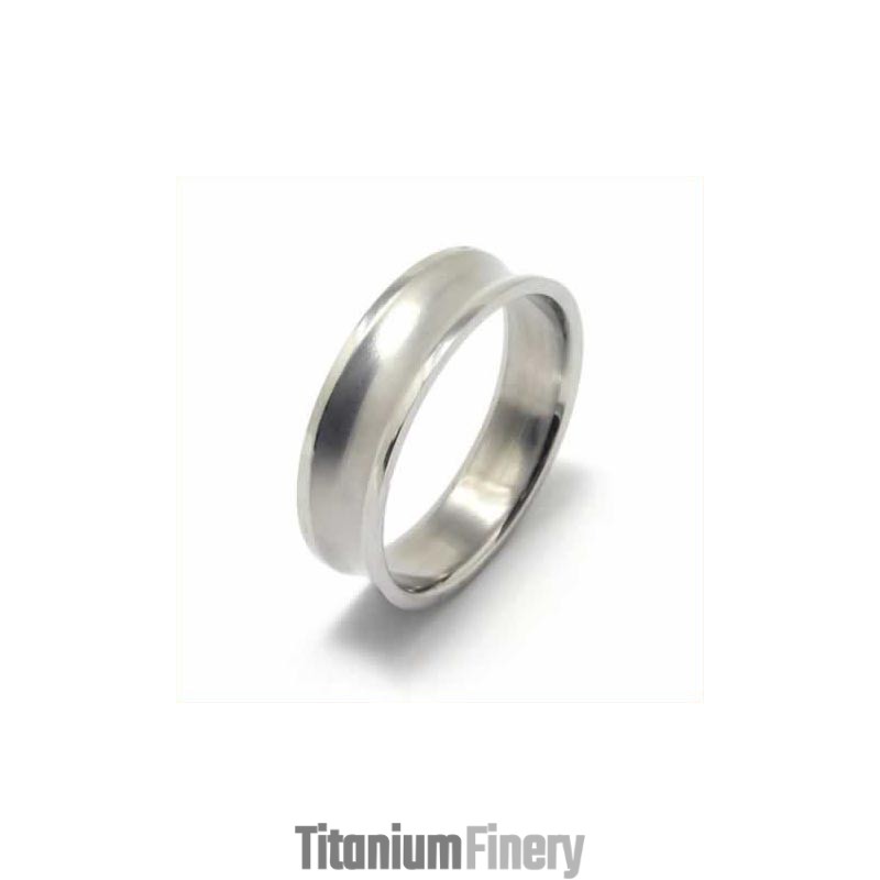 Concaved 6Mm Titanium Ring Concaved 6Mm Titanium Ring