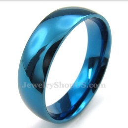 6Mm Titanium Round Blue Ring