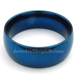 8Mm Titanium Round Blue Ring