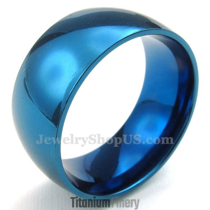 10Mm Titanium Round Blue Ring 10Mm Titanium Round Blue Ring