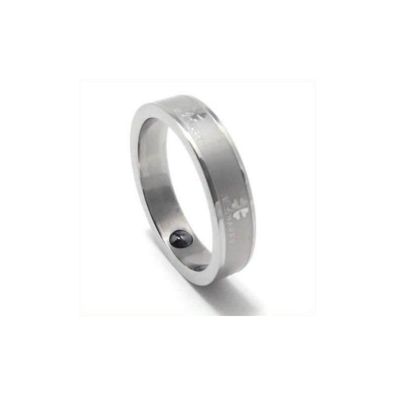 Four Leaf Clover 5Mm Titanium Ring