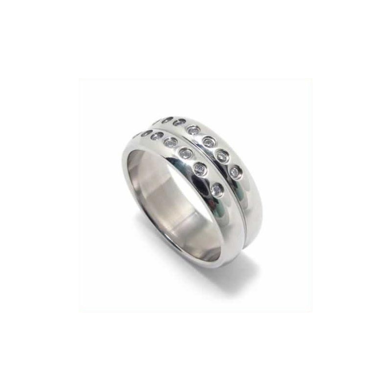 Diamond Set 8Mm Titanium Inlaid Court Band Ring Diamond Set 8Mm Titanium Inlaid Court Band Ring