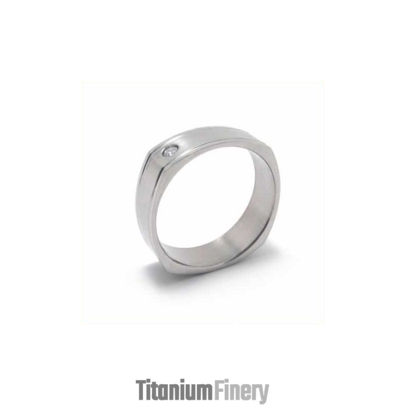 Diamond Set 6Mm Titanium Inlaid Court Band Ring Diamond Set 6Mm Titanium Inlaid Court Band Ring