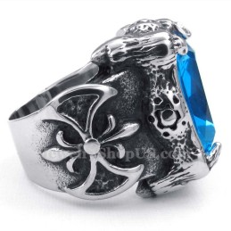Titanium Ring With Blue Zircon