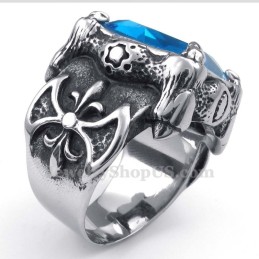 Titanium Ring With Blue Zircon