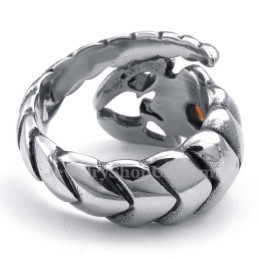 Titanium Scorpion Ring With Red Zircon