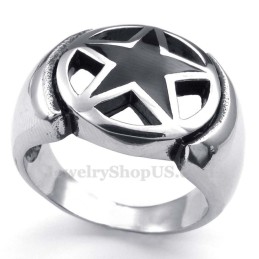 Titanium Five-Pointed Star Ring