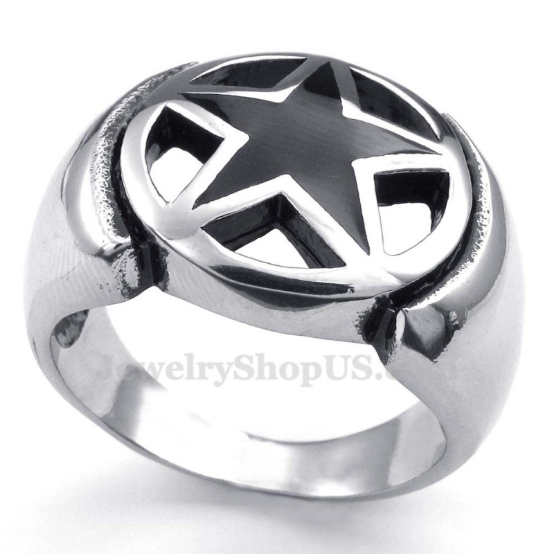Titanium Five-Pointed Star Ring