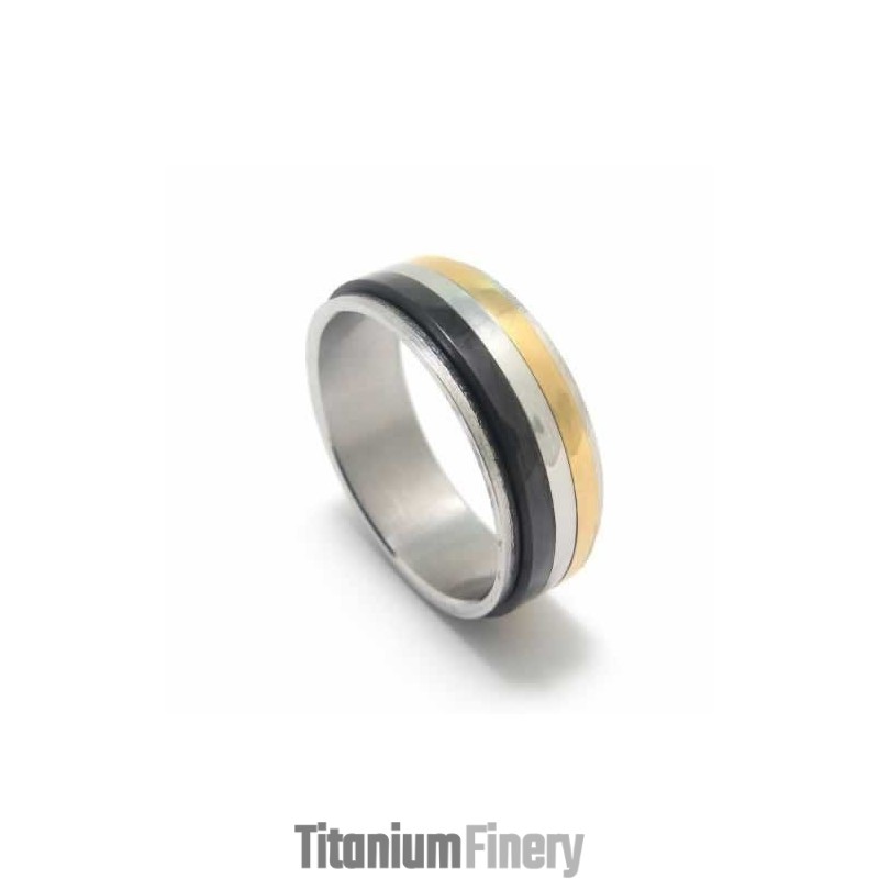 Three Circles 8Mm Titanium Ring