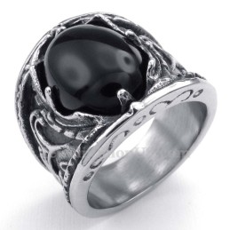 Titanium Ring With Black Zircon