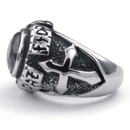Titanium Ring With Black Zircon
