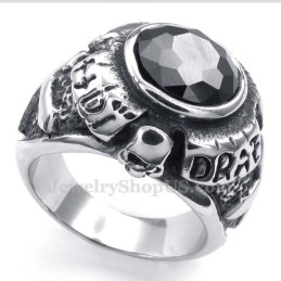 Titanium Ring With Black Zircon