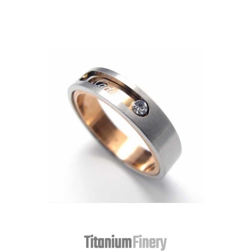 Diamond Set 5Mm Titanium Inlaid Court Band Ring Diamond Set 5Mm Titanium Inlaid Court Band Ring
