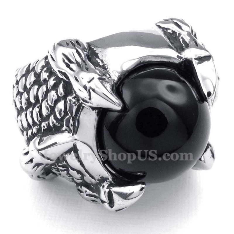Titanium Black Agate Inlaid Ring Titanium Black Agate Inlaid Ring