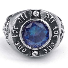 Titanium Ring With Blue Zircon