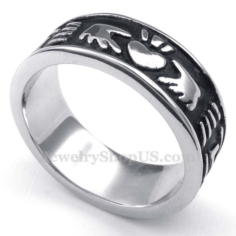 Titanium Hands Holding Heart Shaped Ring Titanium Hands Holding Heart Shaped Ring